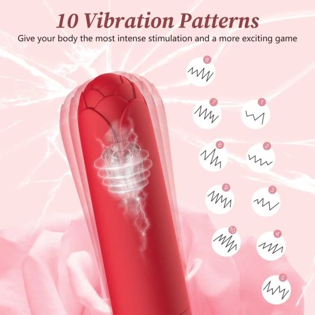 3.35” Red 10-Speed Rechargeable Vibrating Bullet