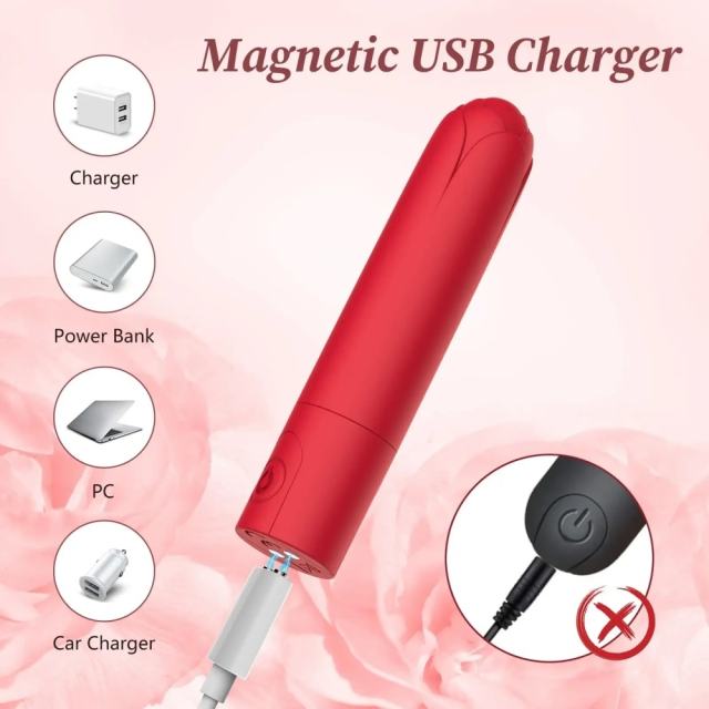 3.35” Red 10-Speed Rechargeable Vibrating Bullet