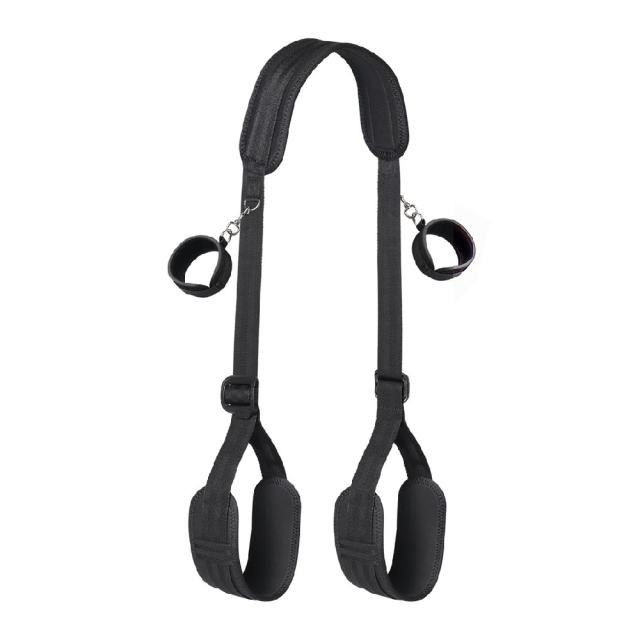 Black Bed Restraints Set with Handcuffs