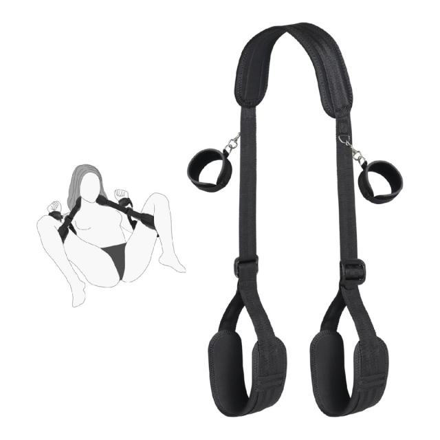 Black Bed Restraints Set with Handcuffs
