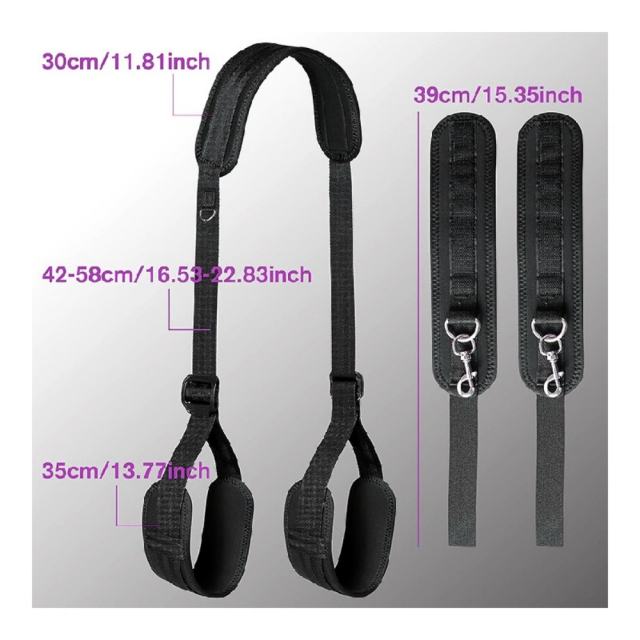 Black Bed Restraints Set with Handcuffs