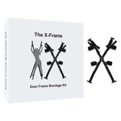 Black Adjustable Cross Straps Restraint Set with Hand & Ankle Cuffs