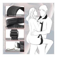 Black Bed Restraints Set with Handcuffs