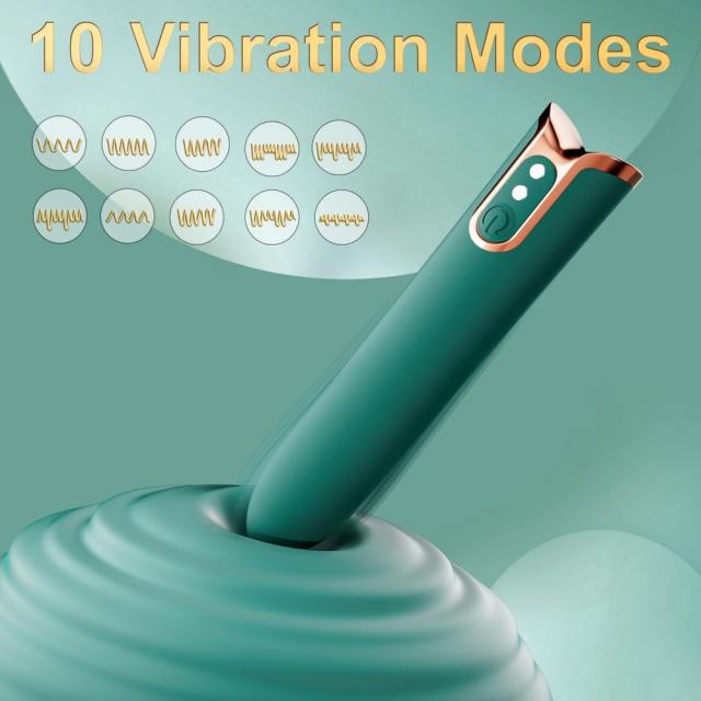 10-Speed Green & Rose Gold Rechargeable Waterproof Vibrator