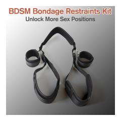 Black Bed Restraints Set with Handcuffs