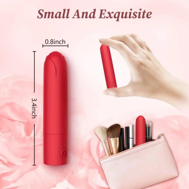 3.35” Red 10-Speed Rechargeable Vibrating Bullet