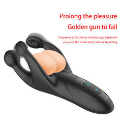7.88" Black Rechargeable Silicone Dual-Arm Vibrator – 10 Vibrating + 10 Tapping Modes