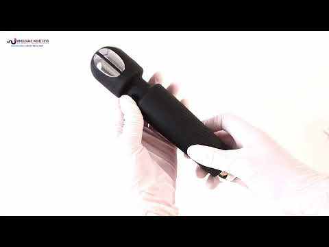 7.88" Black Rechargeable Silicone Magic Wand Vibrator – 20 Vibrating Modes with Click Stimulation Head