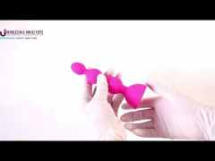 5.52" Magenta Rechargeable Silicone Vibrating Anal Plug – 10 Vibrating Modes Beaded Butt Plug with Suction Base