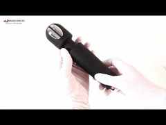 Customizable 7.88" Black Rechargeable Silicone Magic Wand Vibrator – 20 Vibrating Modes with Click Stimulation Head