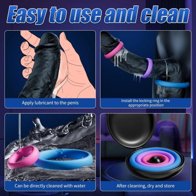 3-Piece Multicolor Silicone Cock Ring Set