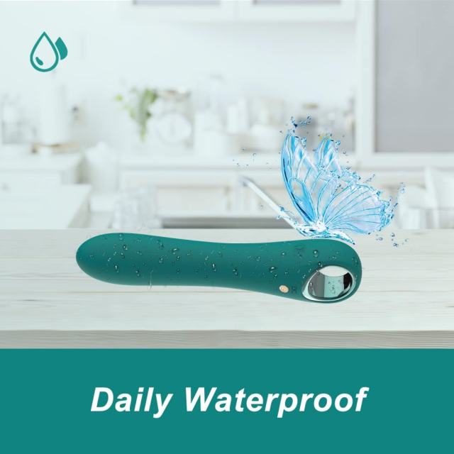 10-Speed Green Rechargeable Waterproof Silicone Vibrator