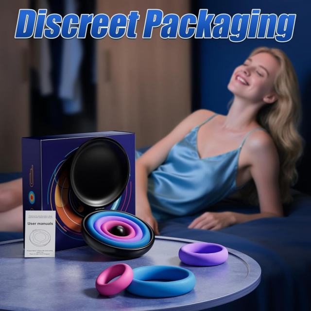 3-Piece Multicolor Silicone Cock Ring Set