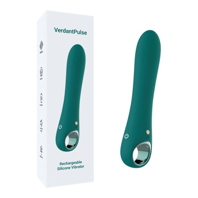 10-Speed Green Rechargeable Waterproof Silicone Vibrator