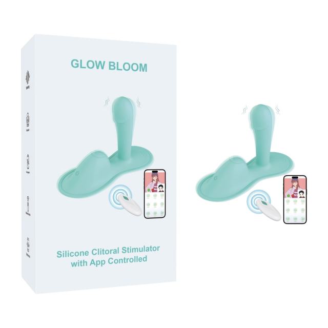 Customizable 9-Speed App-Controlled Silicone Hands-Free Ride-On Vibrator in Cyan with Dual Motor G Spot & Clitoral Stimulator