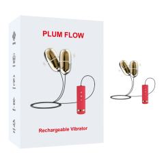 7-Mode Rechargeable Red & Gold Vibrating Double Eggs with Magnetic USB Charging