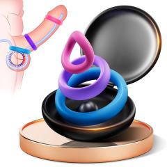 3-Piece Multicolor Silicone Cock Ring Set