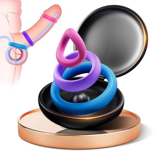 3-Piece Multicolor Silicone Cock Ring Set