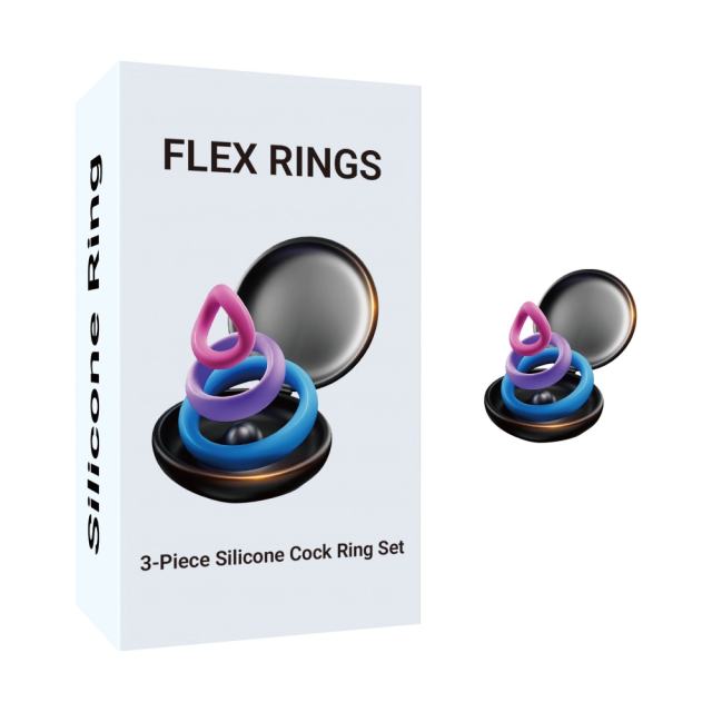 3-Piece Multicolor Silicone Cock Ring Set