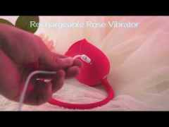 16.55'' Red Silicone Waterproof Rechargeable Rose Vibrator with 10-Mode Sucking, Thrusting &amp; Vibrating