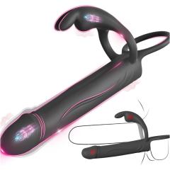 8.08" Black Rechargeable Wearable Rabbit Vibrator – 10 Vibrating Modes