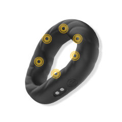 10 Vibrating Modes Black Rechargeable Silicone Vibrating Cock Ring