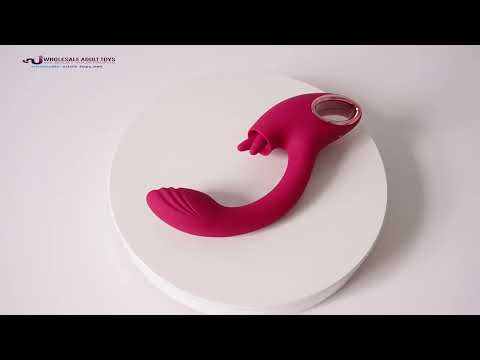 8.59" Magenta Rechargeable Silicone Rabbit Vibrator – 7 Vibrating + 7 Tongue Licking Modes Dual Stimulation Design