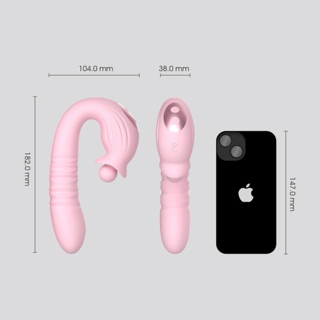 7.29" Pink Rechargeable Silicone Rabbit Vibrator – 10 Vibrating + 10 Thrusting + 10 Finger-Like Motion + 10 Rotating Modes