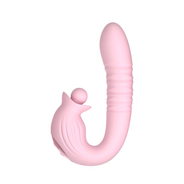 7.29" Pink Rechargeable Silicone Rabbit Vibrator – 10 Vibrating + 10 Thrusting + 10 Finger-Like Motion + 10 Rotating Modes