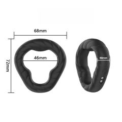 10 Vibrating Modes Black Rechargeable Silicone Vibrating Cock Ring