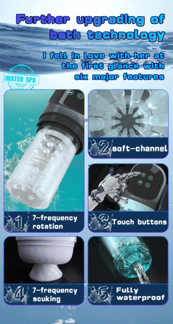 10.17'' White & Grey Rechargeable Male Masturbators - 7 Rotating + 7 Sucking Modes