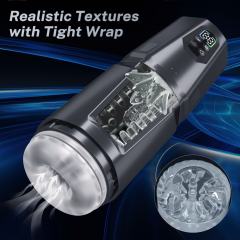 10.84'' Black Rechargeable Male Masturbators - 7 Thrusting + 7 Rotating + 7 Vibrating Modes