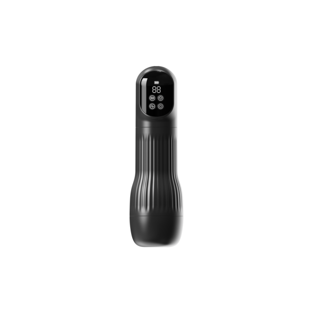 11.53'' Black Rechargeable Male Masturbators - 7 Vibrating + 7 Sucking Modes