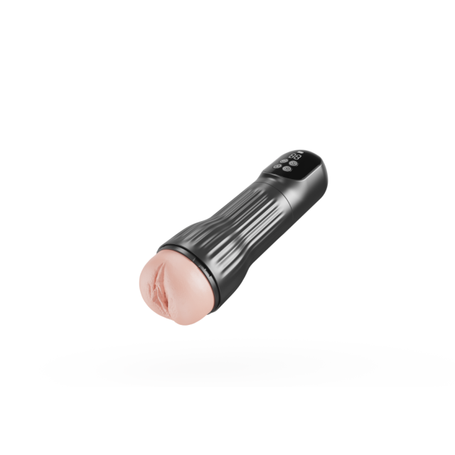 11.53'' Black Rechargeable Male Masturbators - 7 Vibrating + 7 Sucking Modes