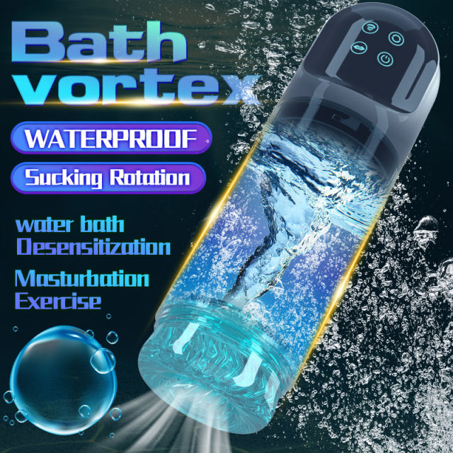 10.17'' White & Grey Rechargeable Male Masturbators - 7 Rotating + 7 Sucking Modes
