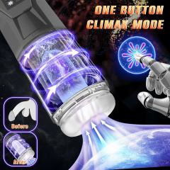 11.31'' Green Rechargeable Male Masturbator - 7 Thrusting + 7 Rotating + 7 Sucking + 7 Vibrating Modes