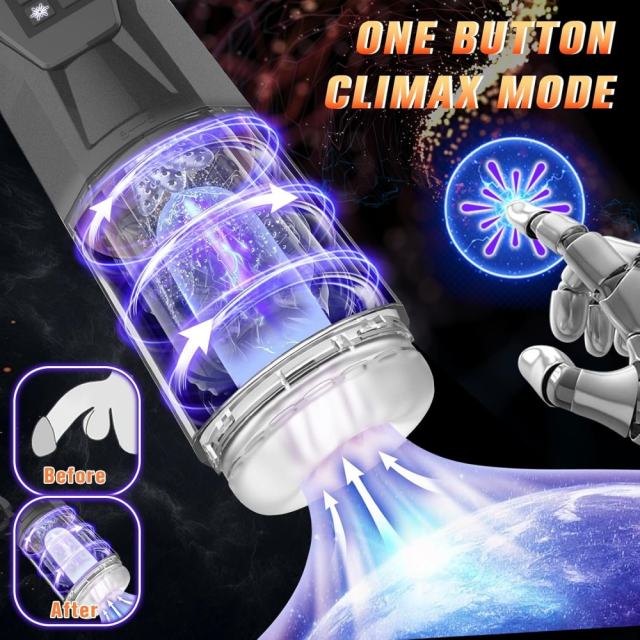 11.31'' Green Rechargeable Male Masturbator - 7 Thrusting + 7 Rotating + 7 Sucking + 7 Vibrating Modes