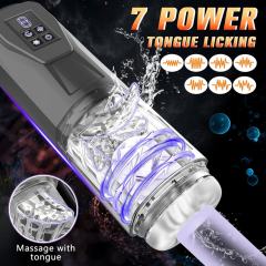 11.31'' Green Rechargeable Male Masturbator - 7 Thrusting + 7 Rotating + 7 Sucking + 7 Vibrating Modes