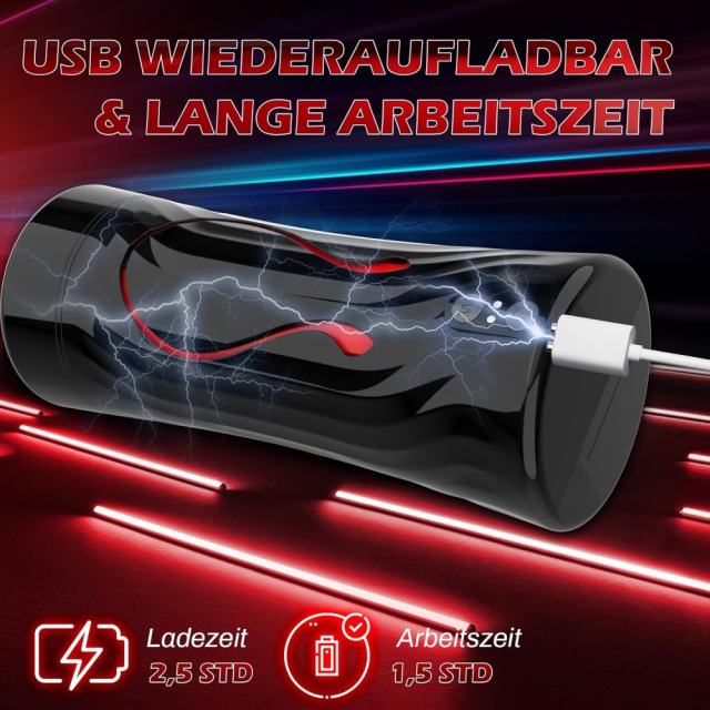 10-Speed Vibrating Waterproof Automatic Black Male Masturbators