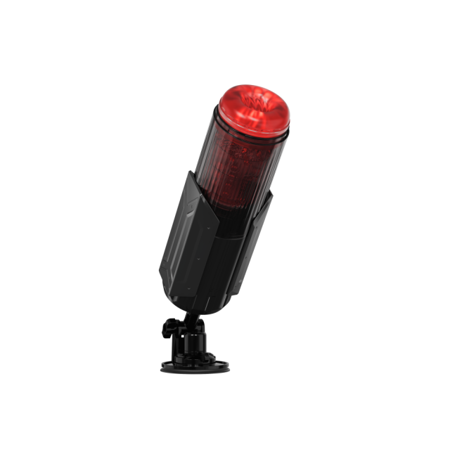 11.19'' Black & Red Rechargeable App-Controlled Masturbator with Suction Cup  - 7 Thrusting + 7 Rotating + 7 Sucking + 7 Vibrating Modes