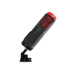 11.19'' Black & Red Rechargeable App-Controlled Masturbator with Suction Cup  - 7 Thrusting + 7 Rotating + 7 Sucking + 7 Vibrating Modes