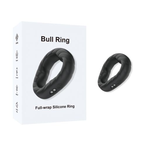 Customizable 10 Vibrating Modes Black Rechargeable Silicone Vibrating Cock Ring