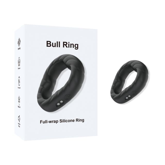10 Vibrating Modes Black Rechargeable Silicone Vibrating Cock Ring