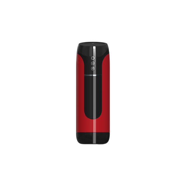 10.84'' Red & Black Rechargeable Male Masturbators - 7 Vibrating + 7 Thrusting Modes