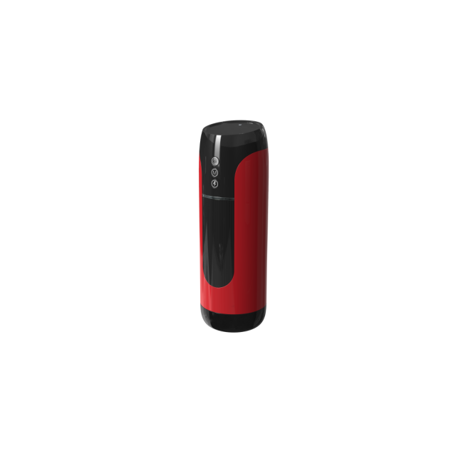 10.84'' Red & Black Rechargeable Male Masturbators - 7 Vibrating + 7 Thrusting Modes