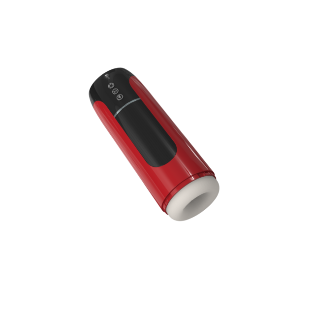 10.84'' Red & Black Rechargeable Male Masturbators - 7 Vibrating + 7 Thrusting Modes