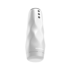 White  Male Waterproof Automatic Masturbators with Heating - 3 Sucking + 10 Vibrating Modes