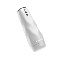 White  Male Waterproof Automatic Masturbators with Heating - 3 Sucking + 10 Vibrating Modes