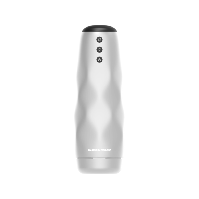 White  Male Waterproof Automatic Masturbators with Heating - 3 Sucking + 10 Vibrating Modes