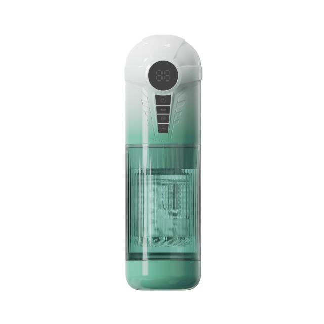 11.31'' Green Rechargeable Male Masturbator - 7 Thrusting + 7 Rotating + 7 Sucking + 7 Vibrating Modes